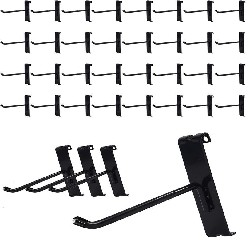 NEESEEYEE Gridwall Hooks 4 Inch, 32PC Heavy Duty Black Display Hooks for Grid Wall Panels, Grid Wall Accessory for Retail Store, Home Stroage, Garage, Trade Show - Image 1